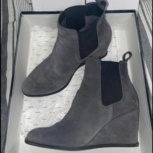 Dolce Vita wedge booties in grey suede size 8. Used but in great condition